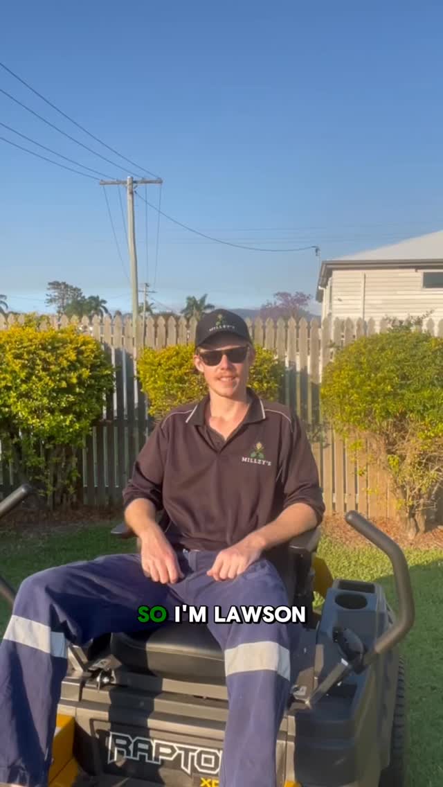 Before and after lawn mowing transformation at a Rockhampton home